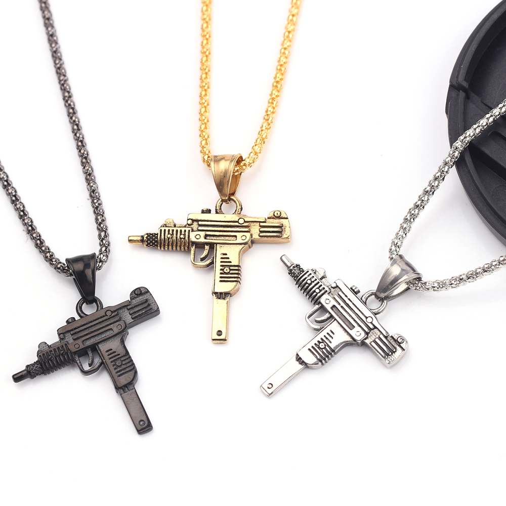Jewelry Making Equipment - Punk Uzi Pistol Machine Gun Necklace