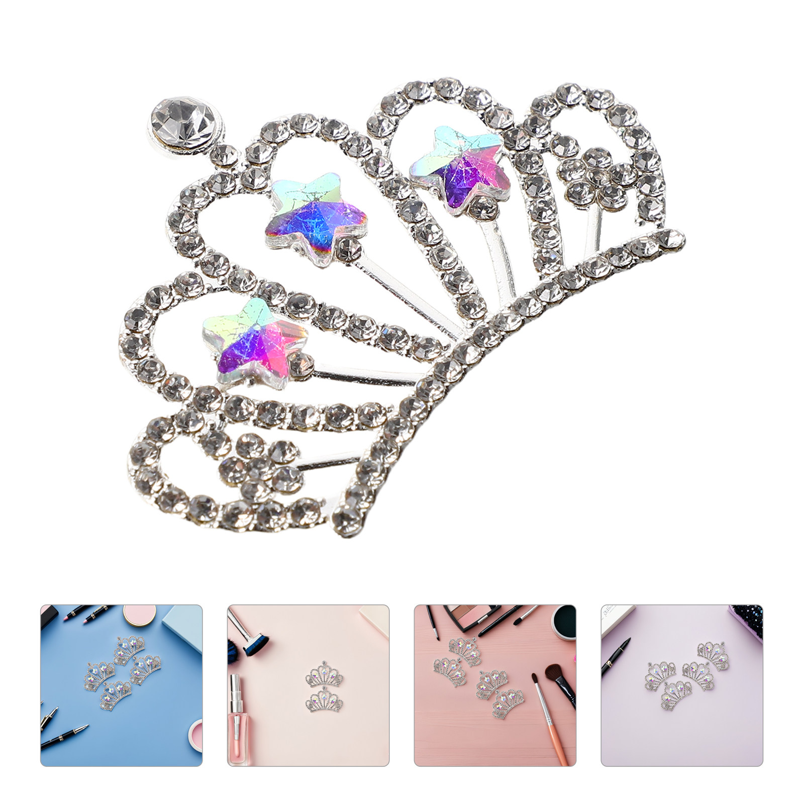 Jewelry Making Party For Adults - 10Pcs Mini Rhinestone Crown Charms Flatback