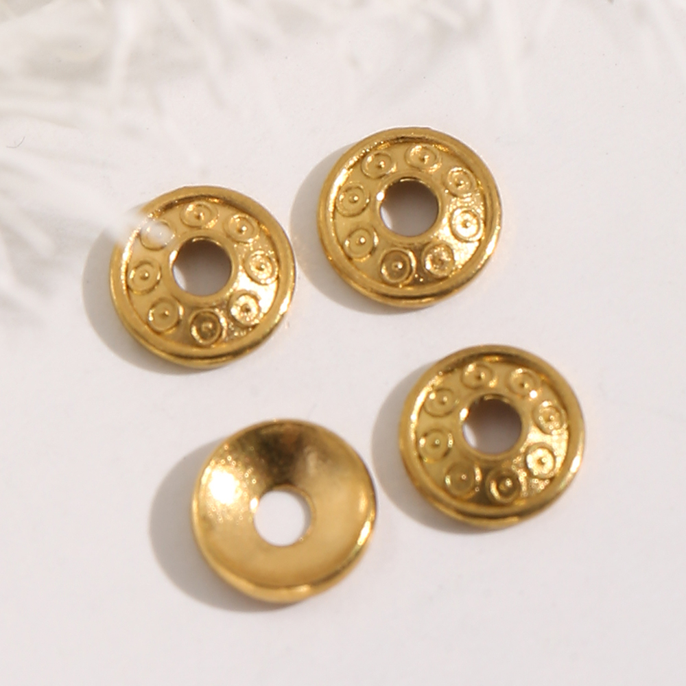 Bead Cap Flower - 20Pcs 6MM Stainless Steel Gold Flower