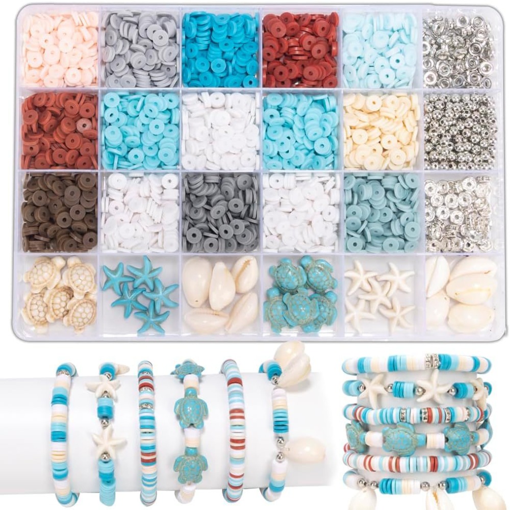 Jewelry Making Party For Adults - 2600pcs/box 24-Grid Ocean Beach Polymer Clay