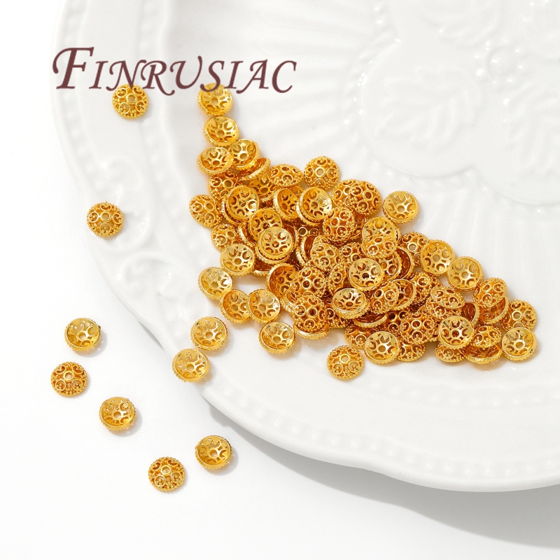 Bead Cap Flower - 6mm 18K Gold Plated Beads Caps