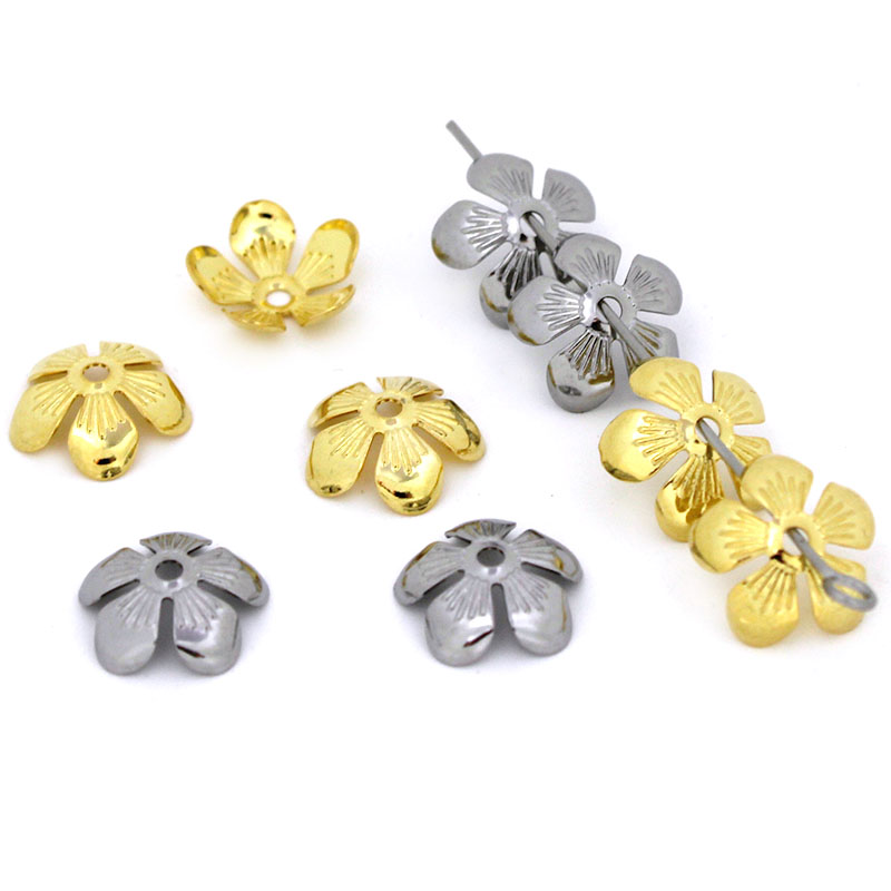 Bead Cap Flower - 50Pcs 11mm Stainless Steel Flower Bead