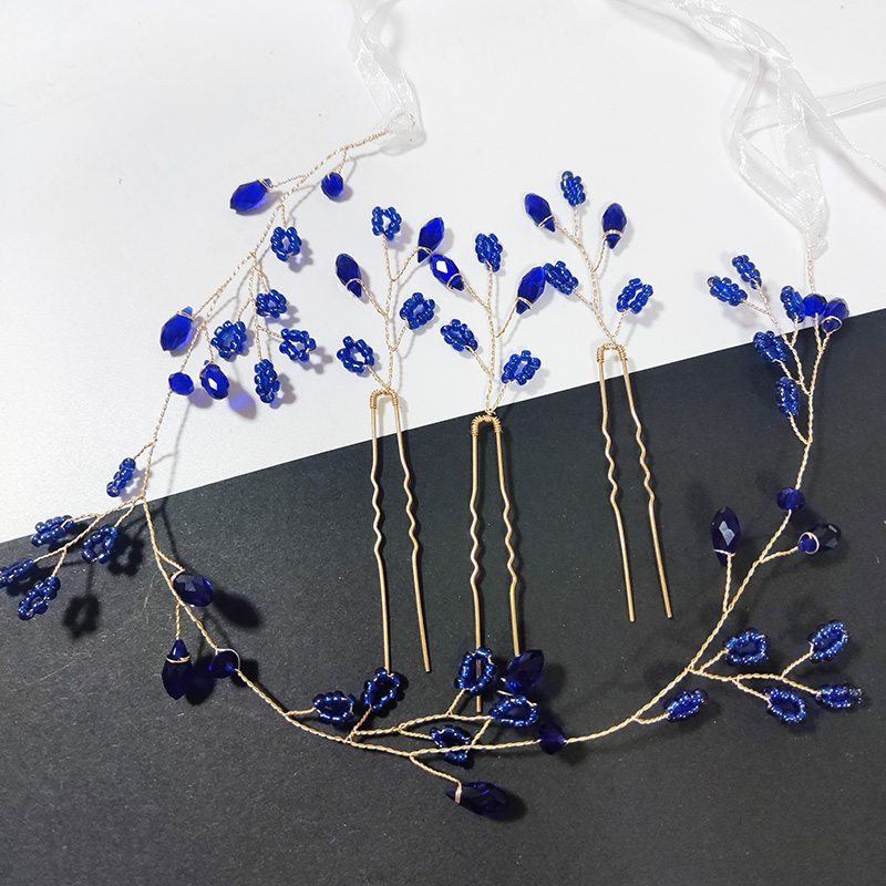 Jewelry Making Party For Adults - Hair Jewelry Headdress Hair Comb Blue