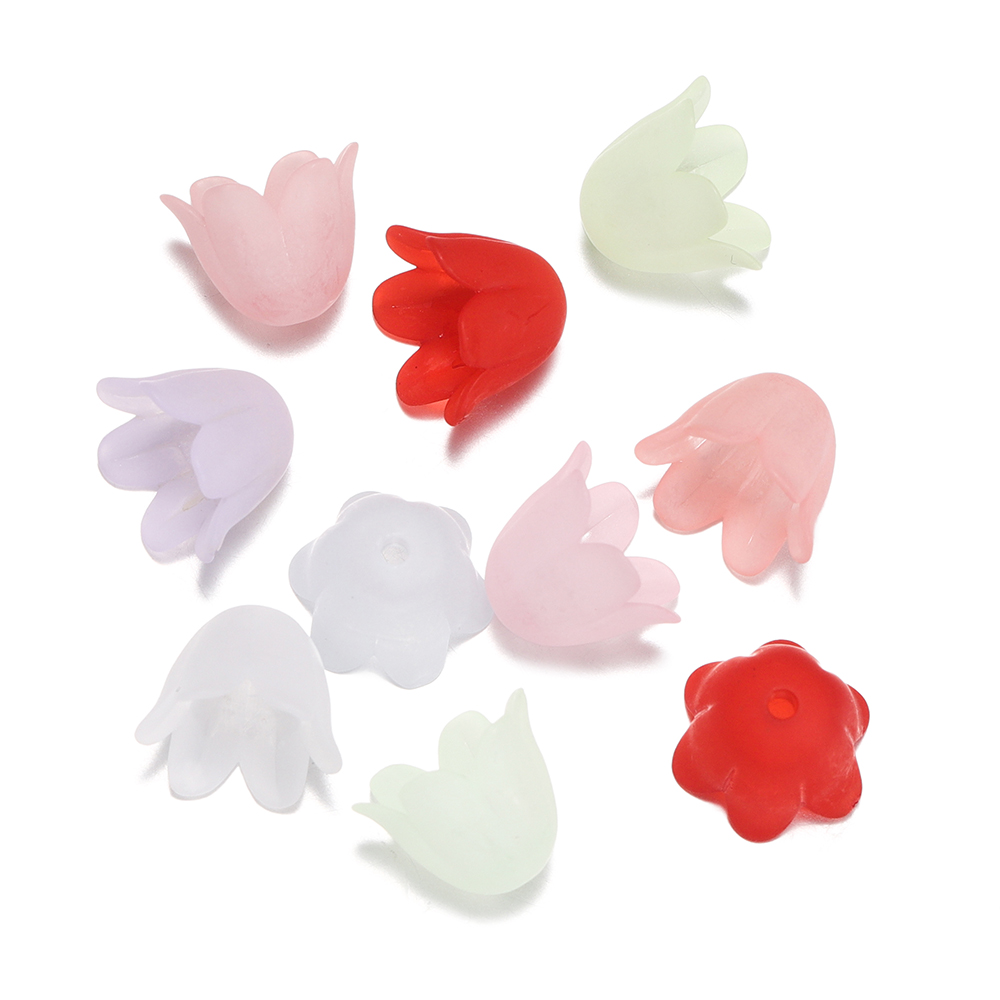 Bead Cap Flower - 50pcs 8.5X11mm Colorful Bellflower Beads Caps