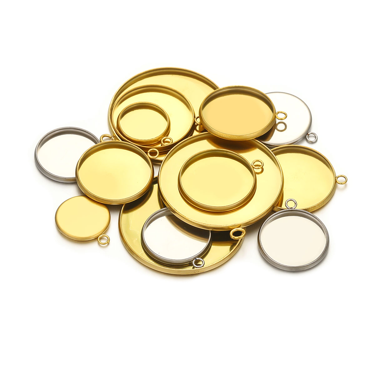 10 Pcs Golden Stainless Steel  - Jewelry Making Tray review and price