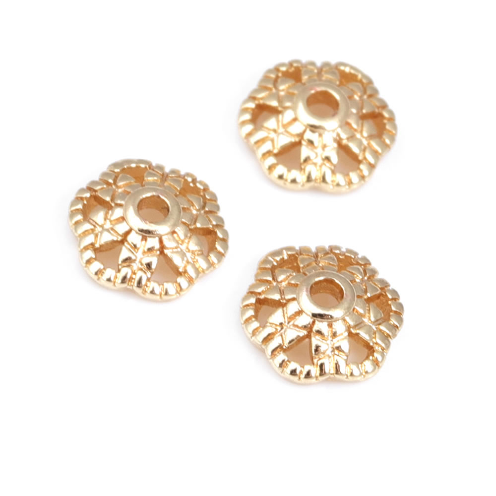 18K Gold Color Brass Flower Be - Bead Cap Flower review and price