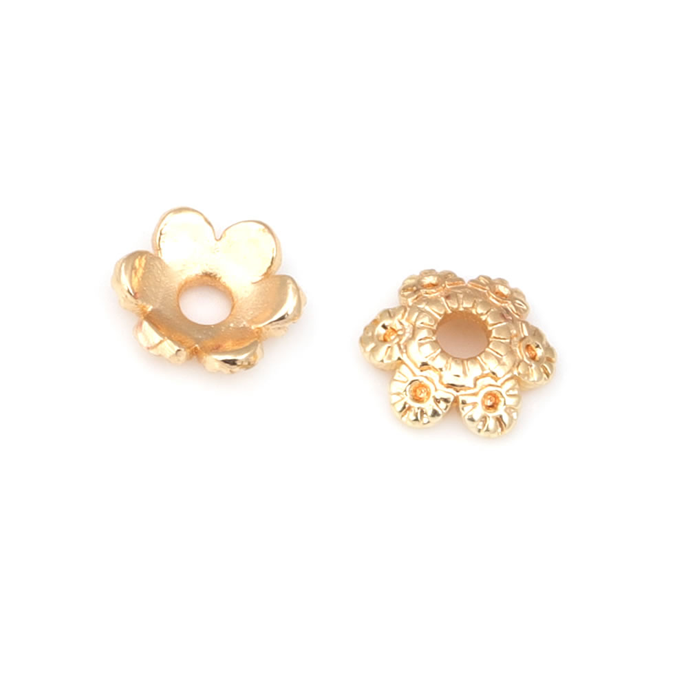 18K Gold Color Brass Flower Be - Bead Cap Flower review and price