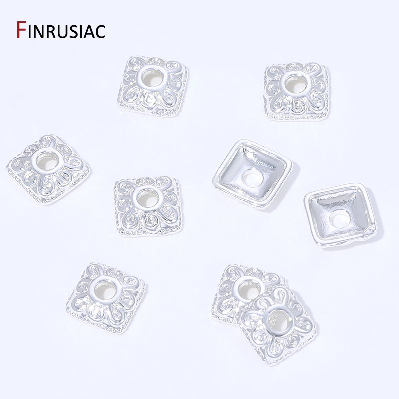 18K Gold Plated Brass Square B - Bead Cap Flower review and price