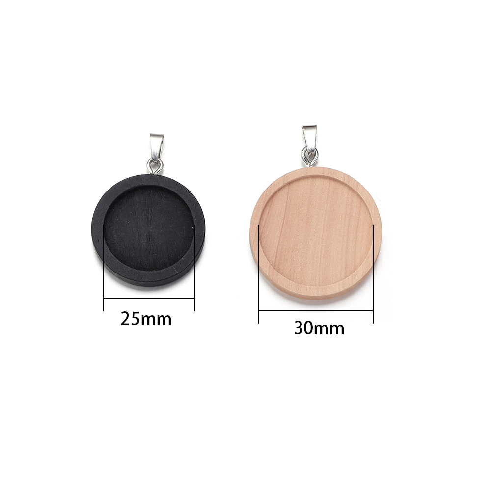 1-5pcs/lot 25 30mm Round Wood  - Jewelry Making Tray review and price