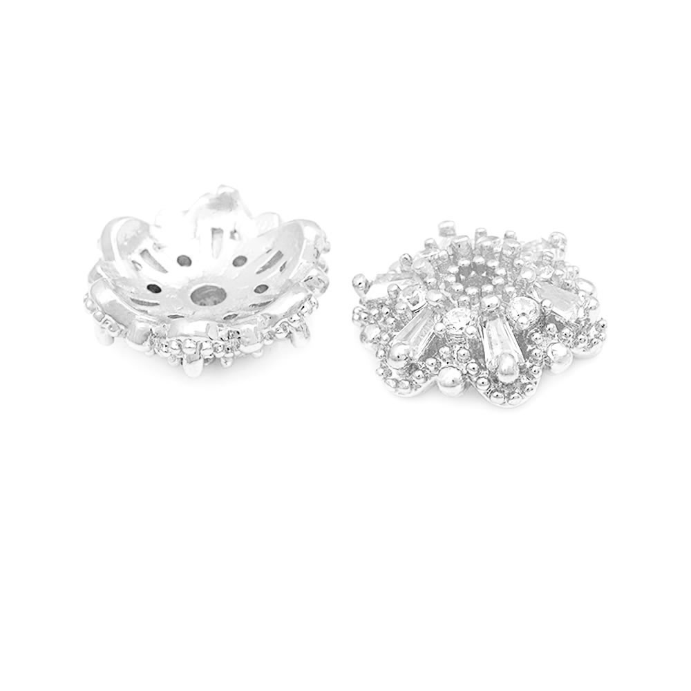 18K Gold Color Brass Zircon Fl - Bead Cap Flower review and price