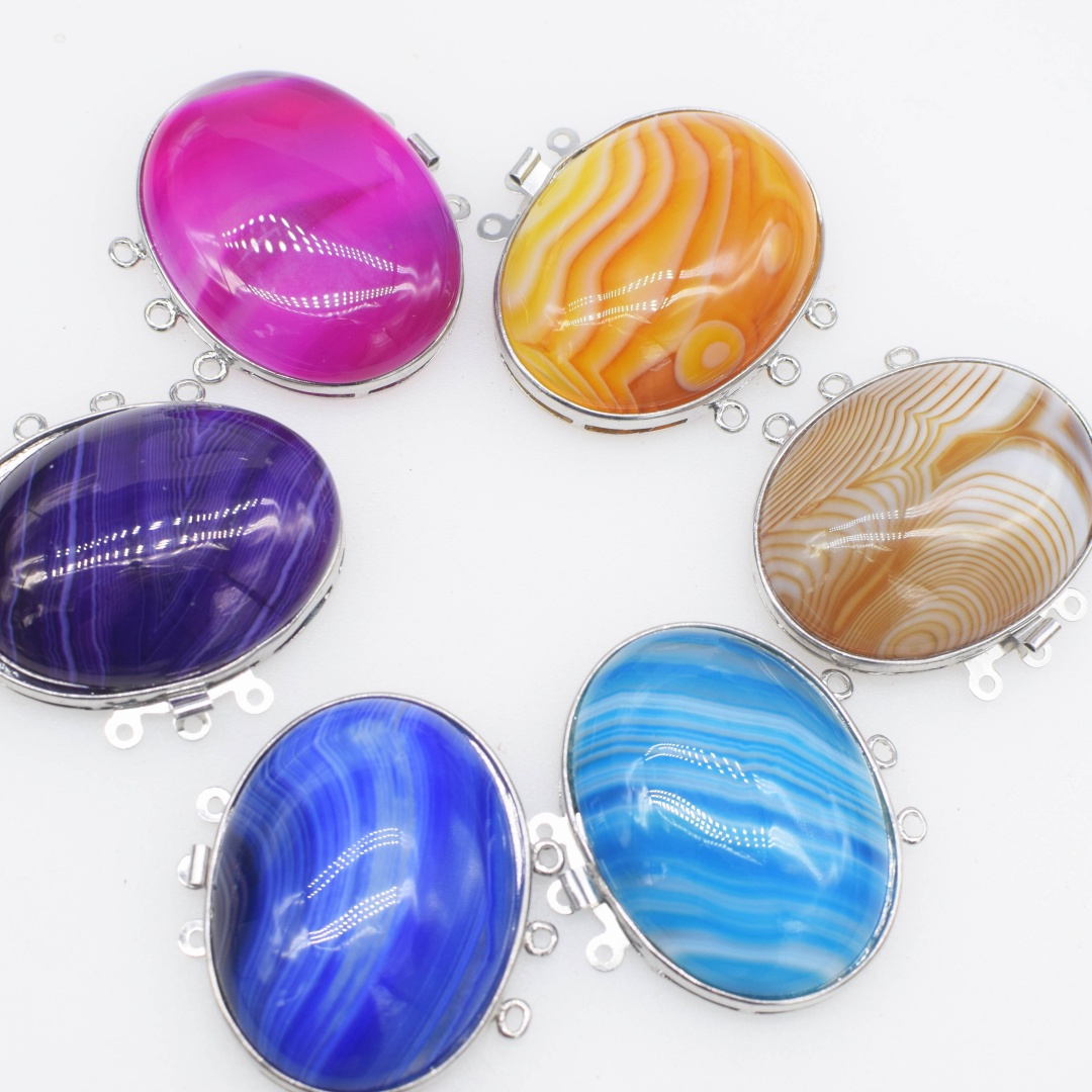 1Piece Multicolor Agate Flat O - Jewelry Making Stones review and price