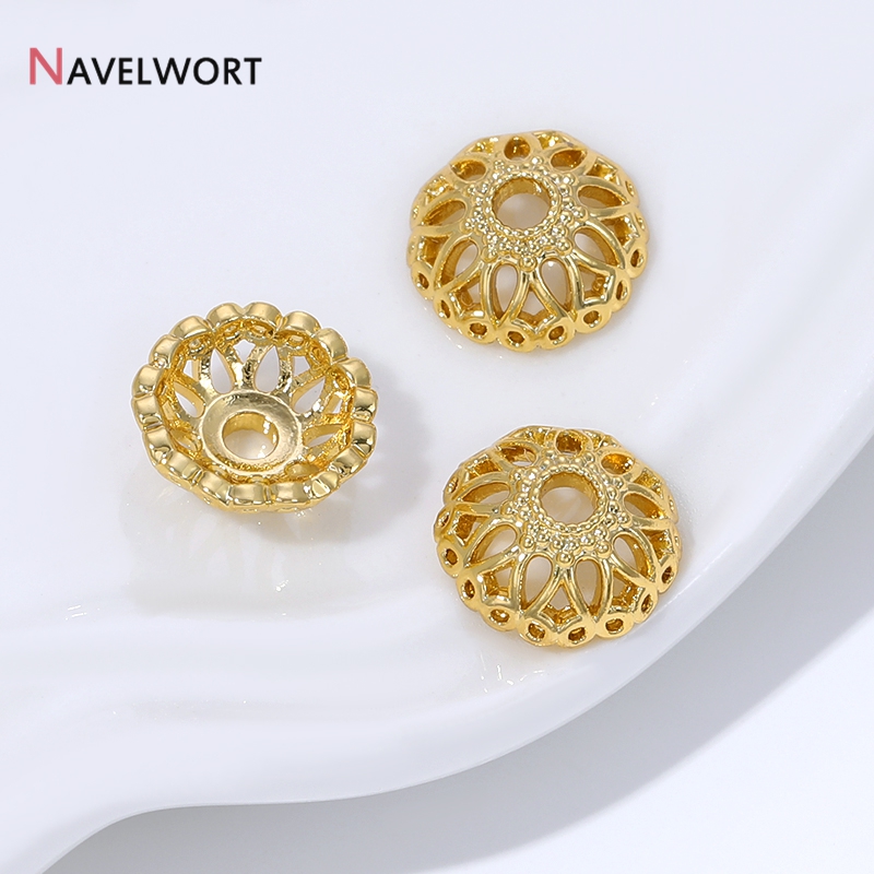 18K Gold Plated Brass 9mm Flow - Bead Cap Flower review and price