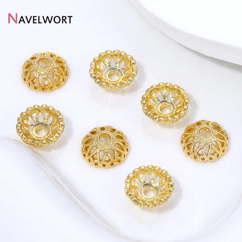 18K Gold Plated Brass 9mm Flow - Bead Cap Flower review and price