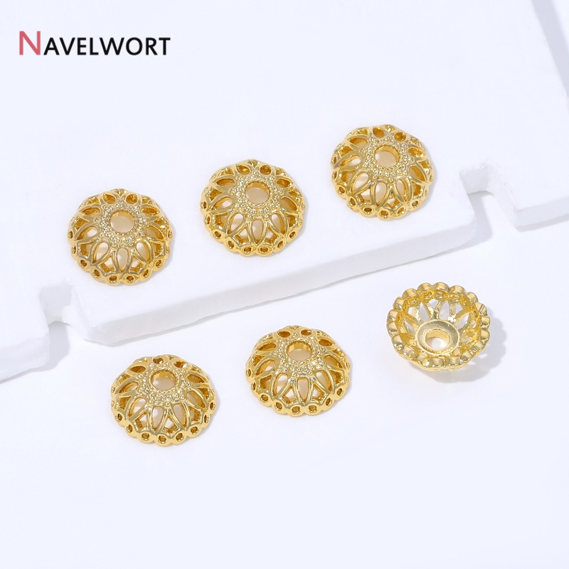 18K Gold Plated Brass 9mm Flow - Bead Cap Flower review and price