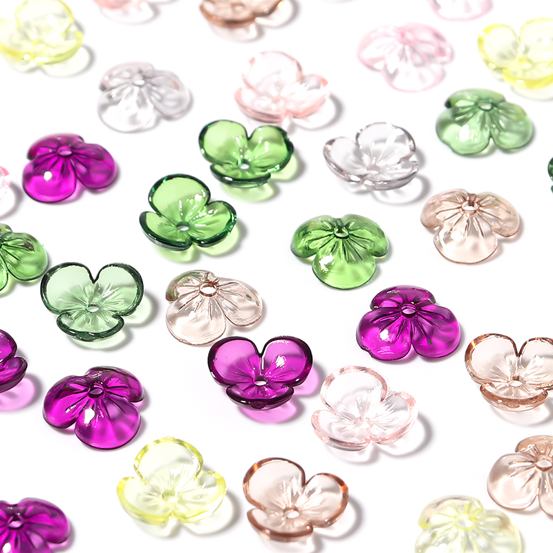 20pcs/lot Transparent Resin Pe - Bead Cap Flower review and price