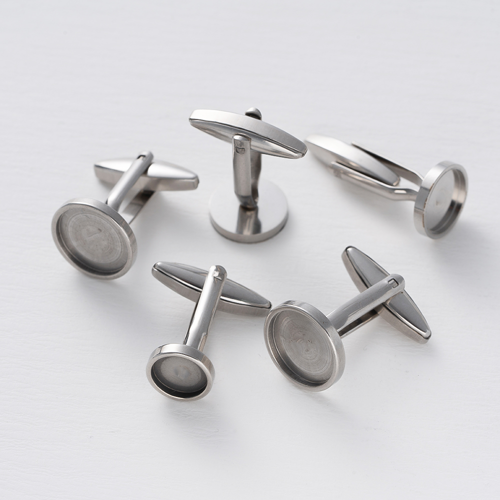 5Pcs Stainless Steel Cufflinks - Jewelry Making Tray review and price