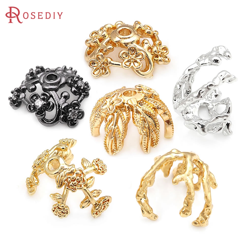 18K Gold Color Brass Flower Sh - Bead Cap Flower review and price