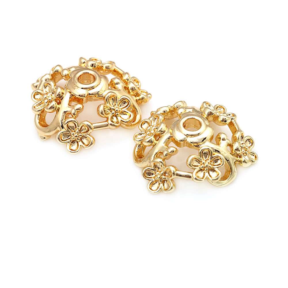 18K Gold Color Brass Flower Sh - Bead Cap Flower review and price