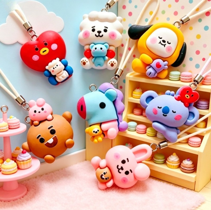 7pcs BT21 Resin Cartoon Charm  - Jewelry Making Factory review and price