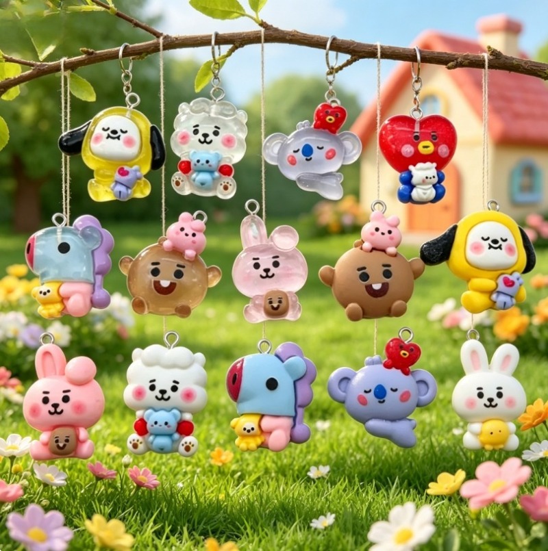 7pcs BT21 Resin Cartoon Charm  - Jewelry Making Factory review and price