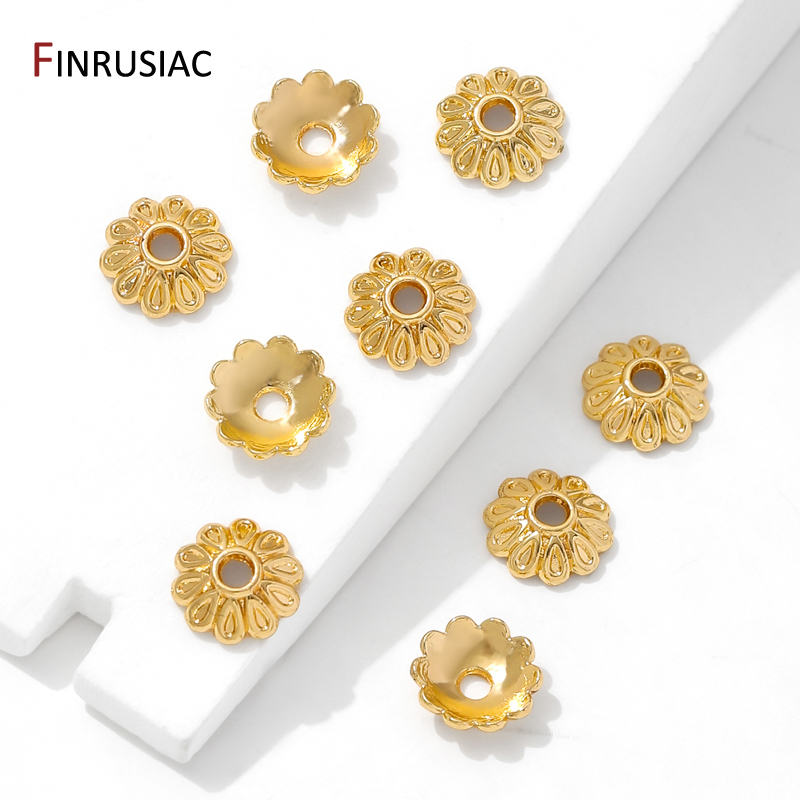 14K Gold Plated Brass Round Fl - Bead Cap Flower review and price