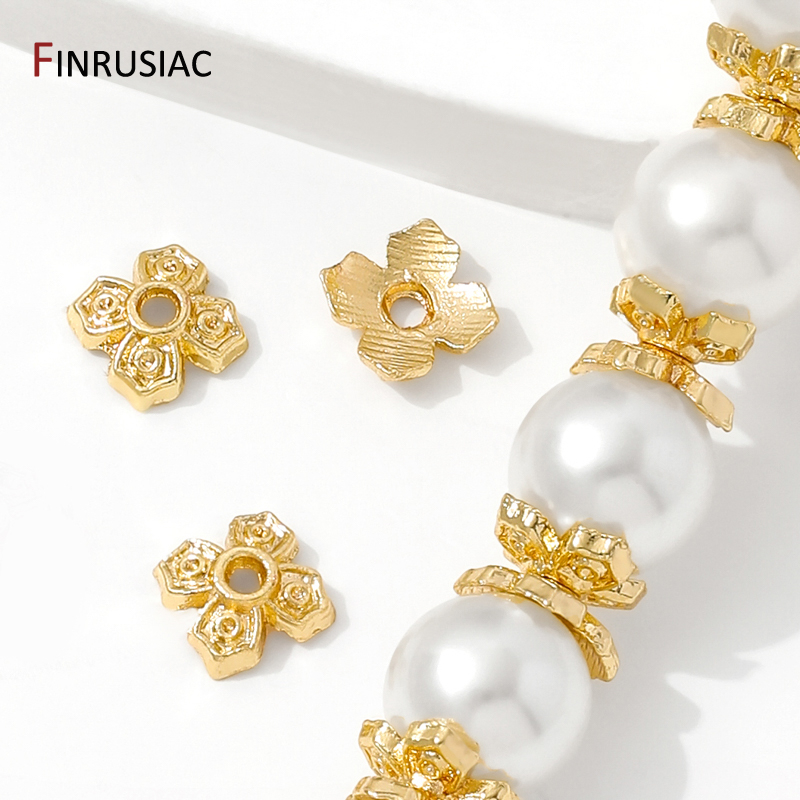 14K Gold Plated Brass Round Fl - Bead Cap Flower review and price