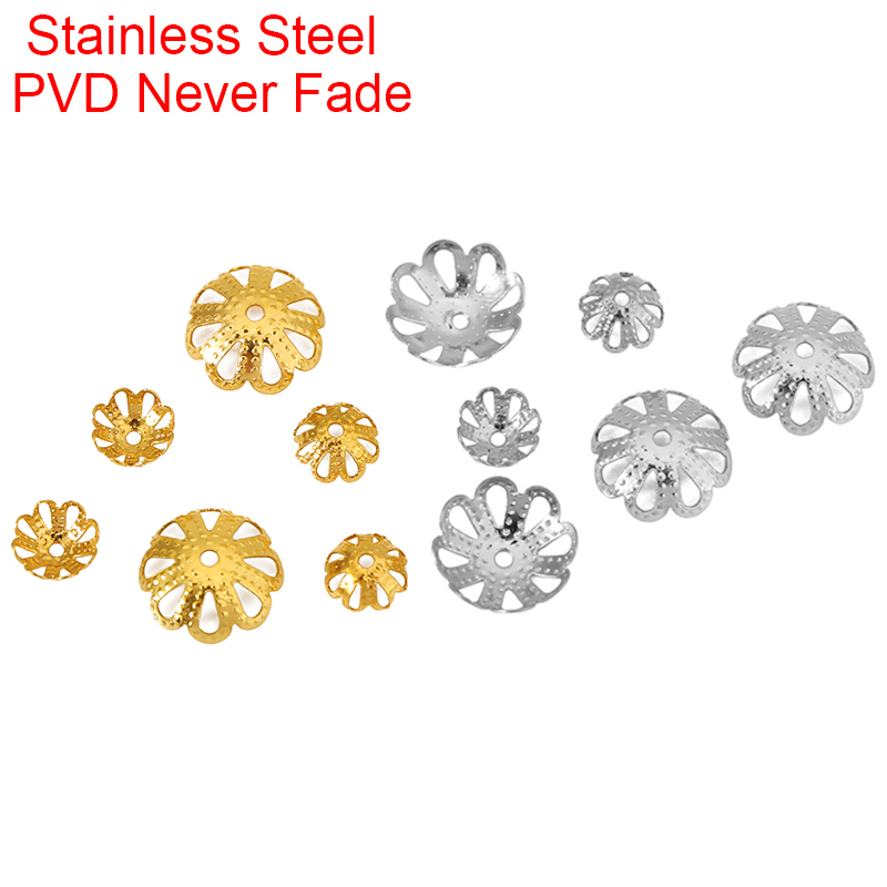 30pcs Never Fade PVD Stainless - Bead Cap Flower review and price