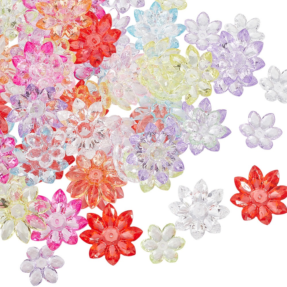 80Pcs 2 Styles Transparent Acr - Bead Cap Flower review and price