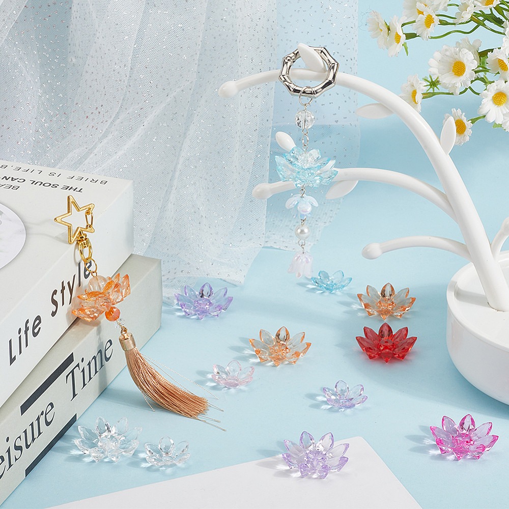 80Pcs 2 Styles Transparent Acr - Bead Cap Flower review and price