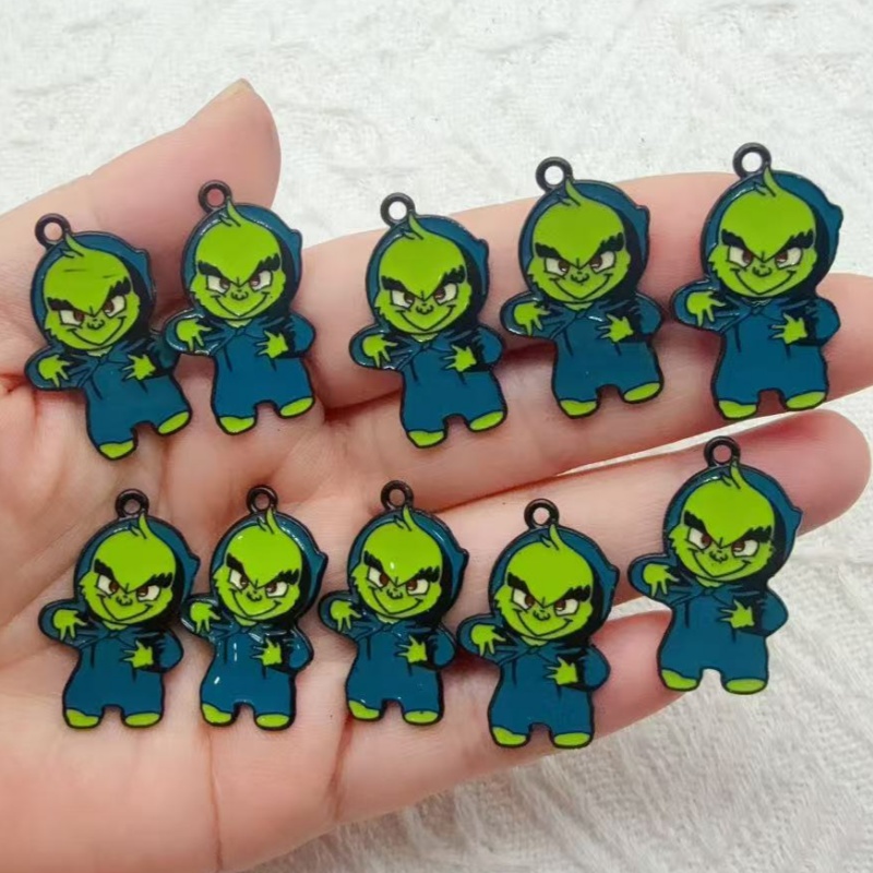 10pcs alloy drip oil cartoon C - Jewelry Making Factory review and price