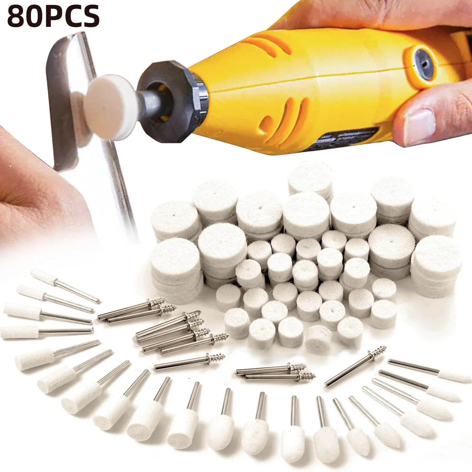 80PCS Wool Felt Buffing Wheel  - Jewelry Making Equipment review and price
