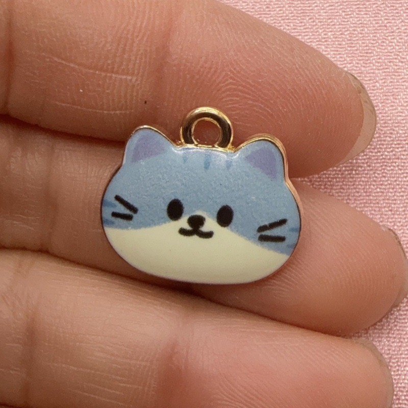 12pcs Printed Cat Head Alloy D - Jewelry Making Factory review and price