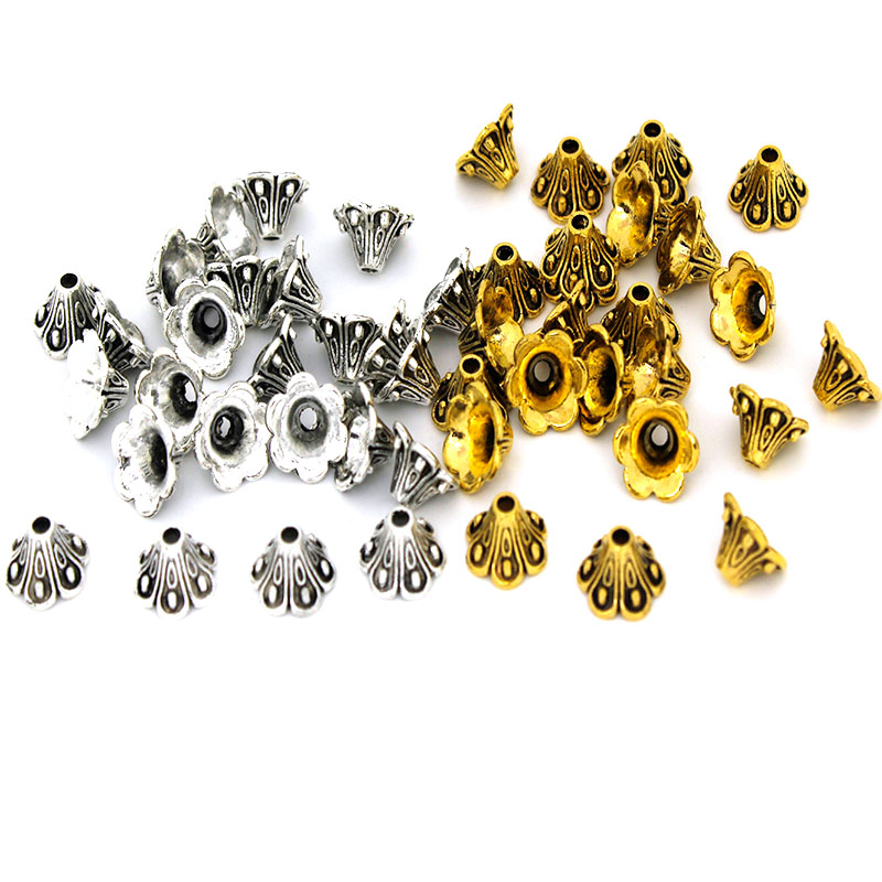30Pcs Vintage Gold Silver Flow - Bead Cap Flower review and price