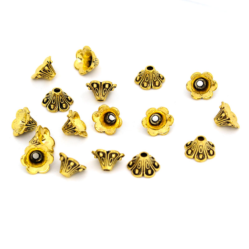 30Pcs Vintage Gold Silver Flow - Bead Cap Flower review and price